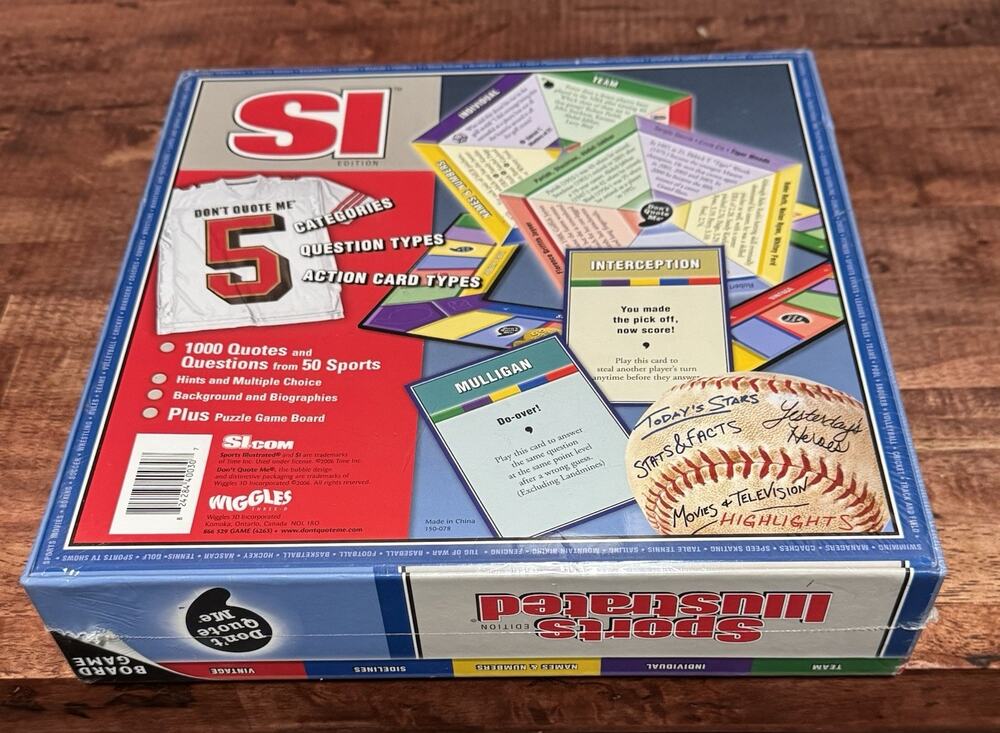 Don't Quote Me Sports Illustrated Edition Board Game Trivia New Sealed